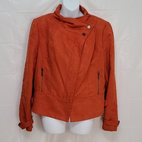 Bianca Nygard Jackets & Blazers - Assymetrical Zip up  Suede Bomber jacket